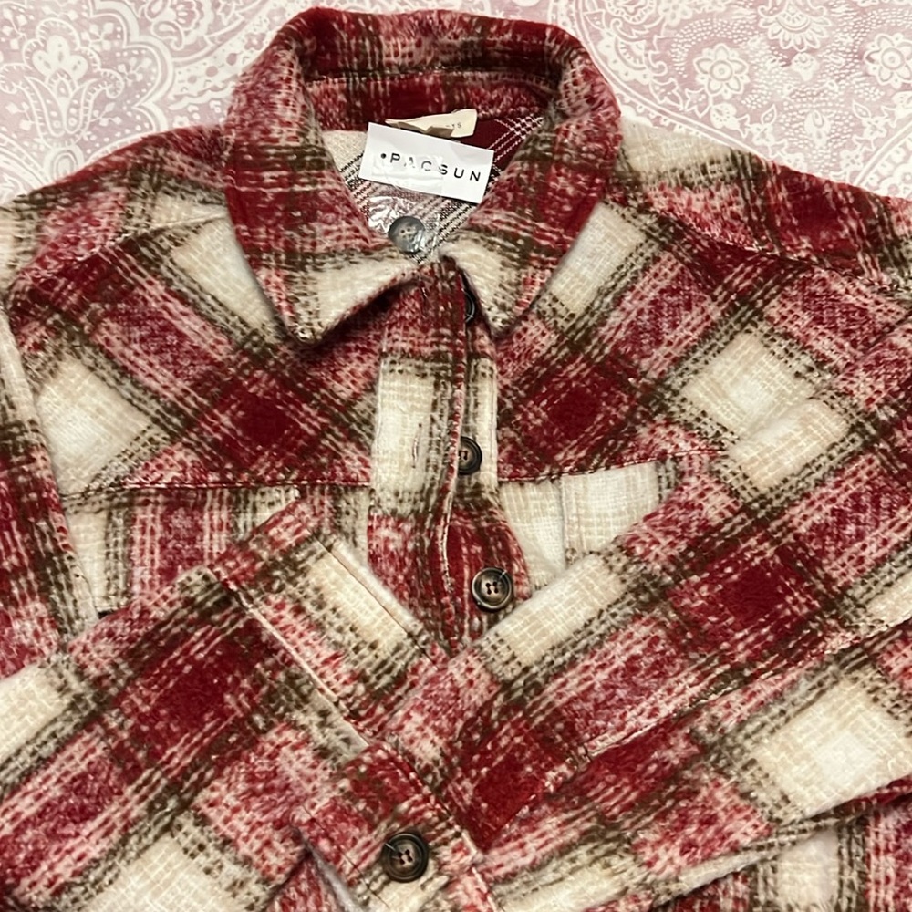 PacSun L. A. Hearts oversized flannel jacket. Misses M/L.  NWT